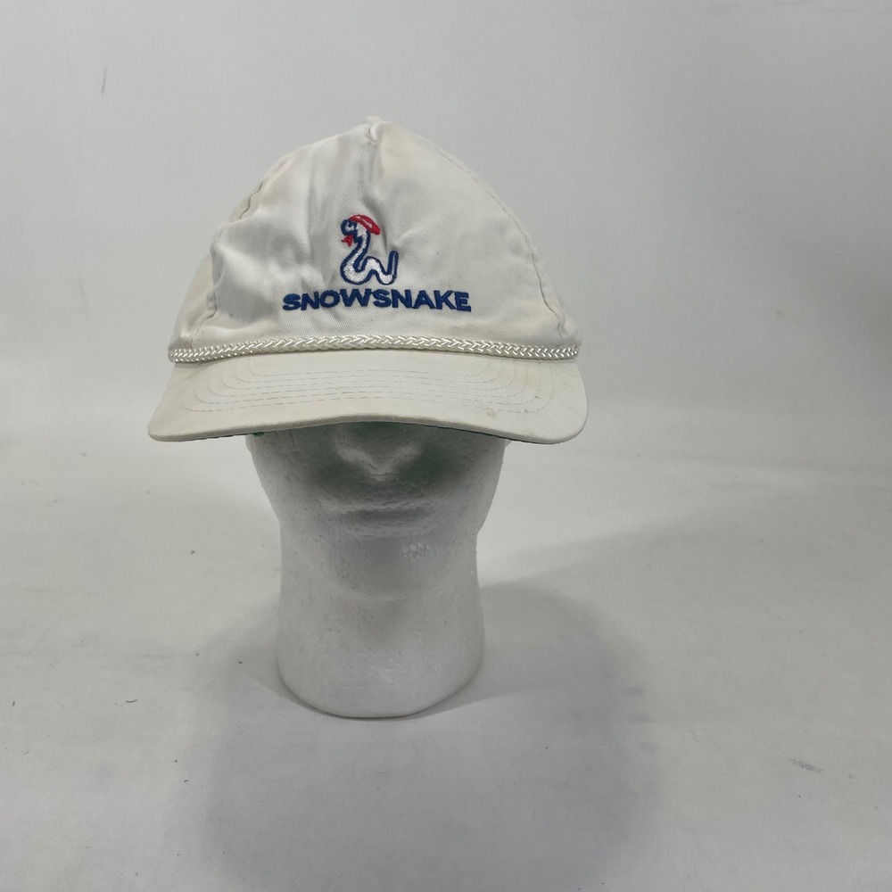 Vintage Snowsnake Ski Resort White Rope Snapback‎ Hat Young An Hat Co Mens OSFA